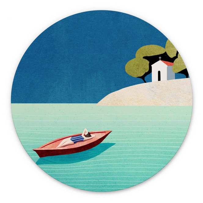 Wandbild Siesta im Sommer - Rivers - Alu-Dibond - Rund