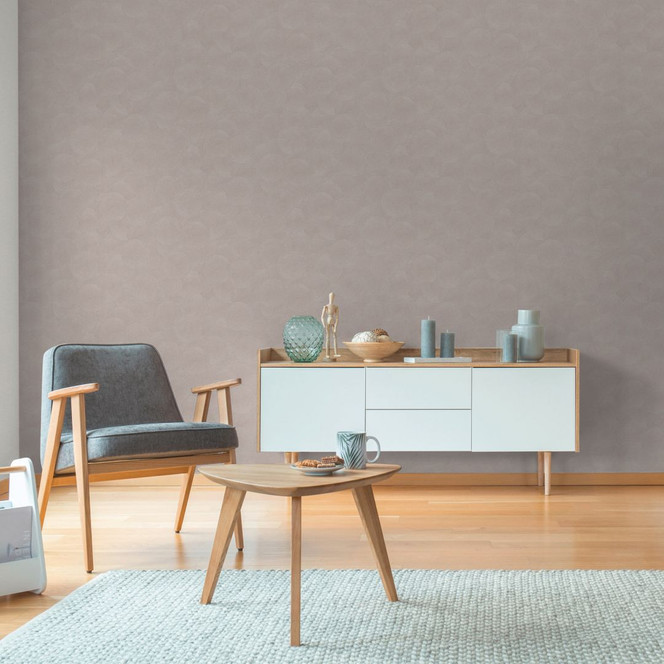 3D-Tapete Kreismuster Beige Grau – Vliestapete strukturiert dezent modern