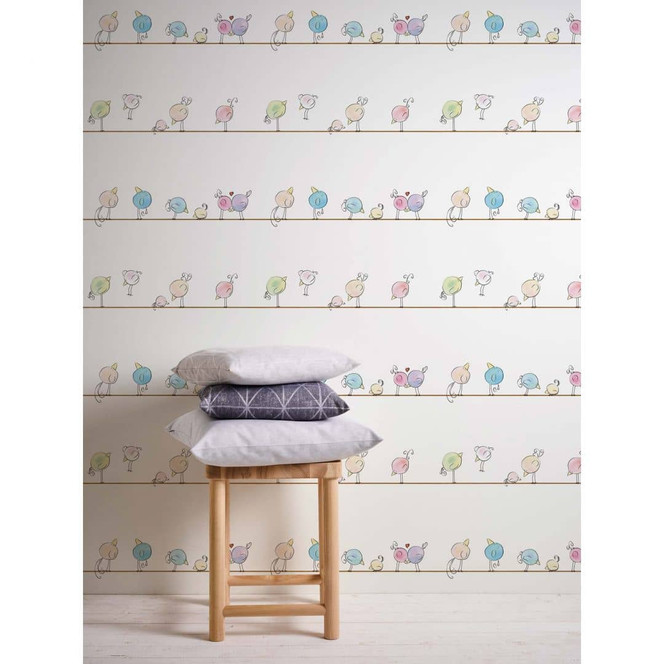 A.S. Création Kinderzimmertapete Little Love Vliestapete mit niedlichen Vögeln bunt, weiss, blaun, braun