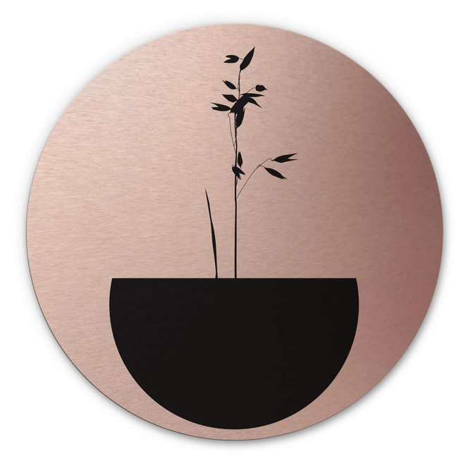 Alu-Dibond Bild mit Kupfereffekt Kubistika - Abstracticum - Rund