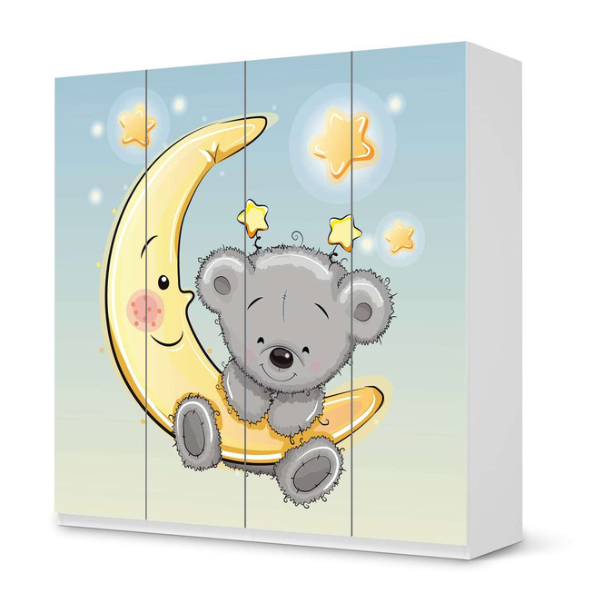 Klebefolie IKEA Pax Schrank 201cm Höhe - 4 Türen - Teddy und Mond- Bild 1