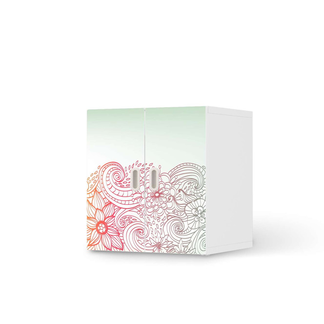 Möbelfolie IKEA Stuva / Fritids Schrank - 2 kleine Türen - Floral Doodle- Bild 1