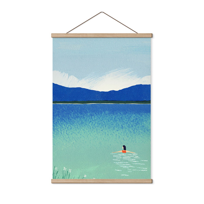 Stoffbild Sommerbad im Bergsee - Rivers
