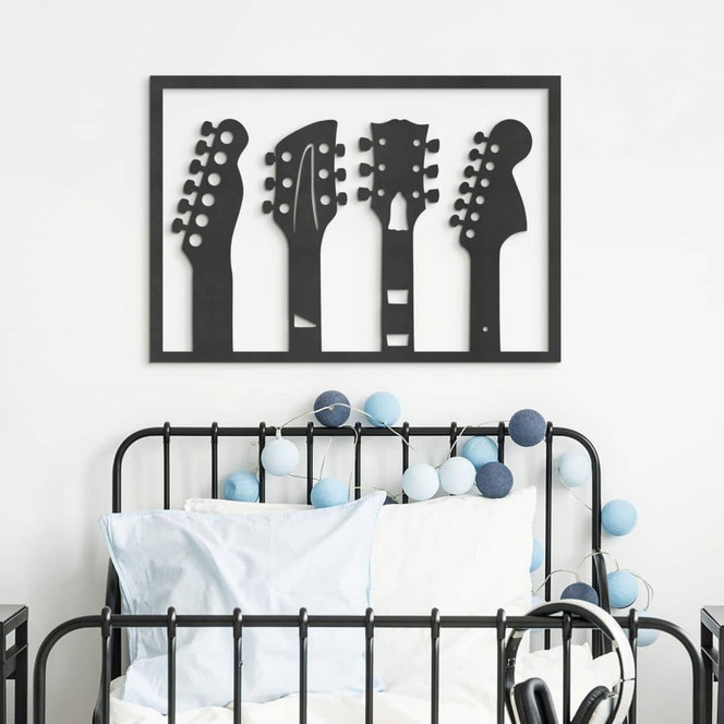 Wanddeko Musikinstrument - Gitarre - Kopfplatte - MDF