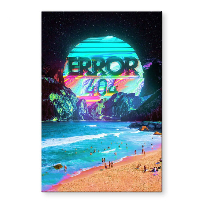 Acrylglas Error 404 am Strand - Nicebleed