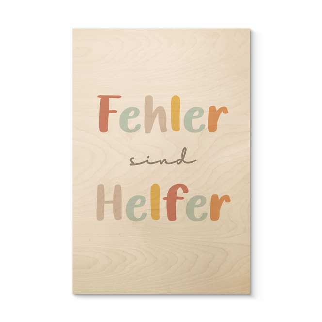 Holzbild - Glaubenssatz "Fehler sind Helfer" fürs Kinderzimmer