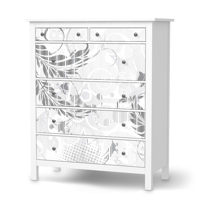 Klebefolie IKEA Hemnes Kommode 6 Schubladen - Florals Plain 2- Bild 1