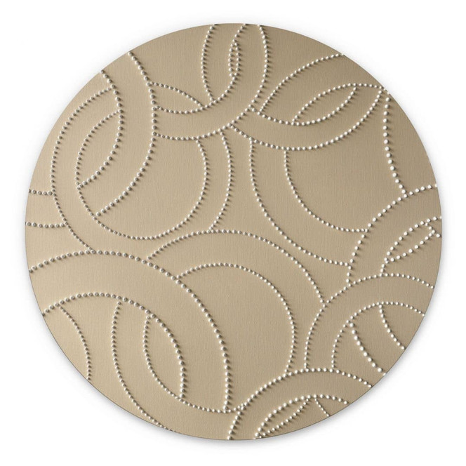 Wandbild Abstrakte Ringe beige - Grande - Alu-Dibond Rund