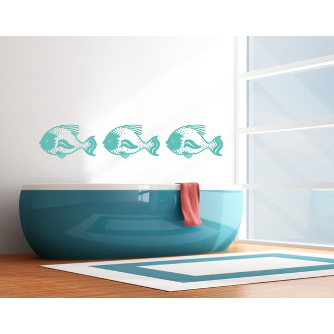 Wohnansicht - Wandtattoo Drei Fische