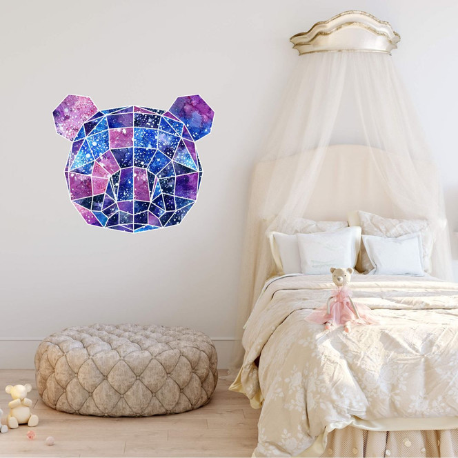 Wandtattoo Polygon Galaxie Pandakopf