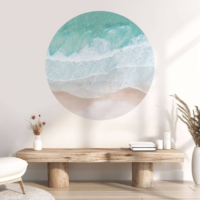 Wandtattoo Sanfte Wellen am Strand - Sisi & Seb - Rund