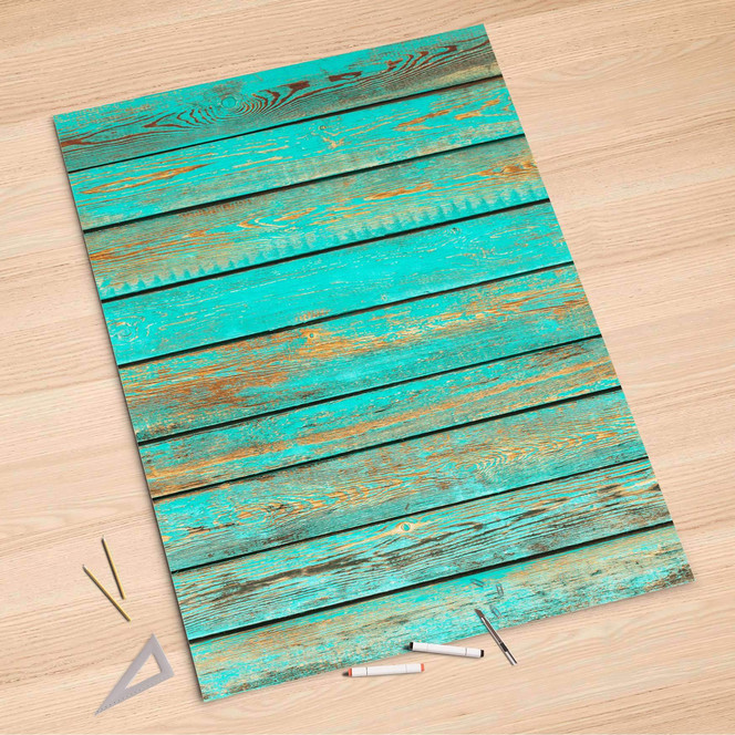 Folienbogen (100x150cm) - Wooden Aqua- Bild 1