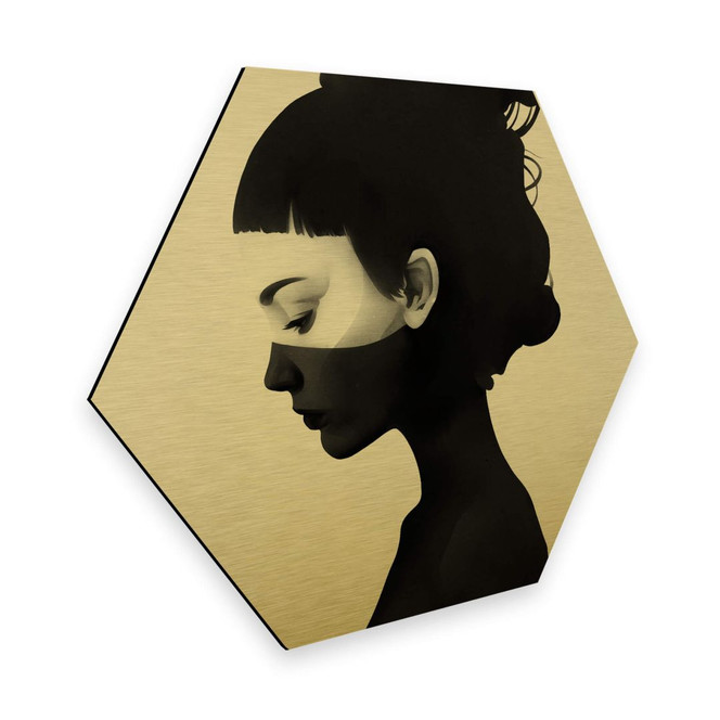 Hexagon - Alu-Dibond-Goldeffekt - Ireland - I am not here