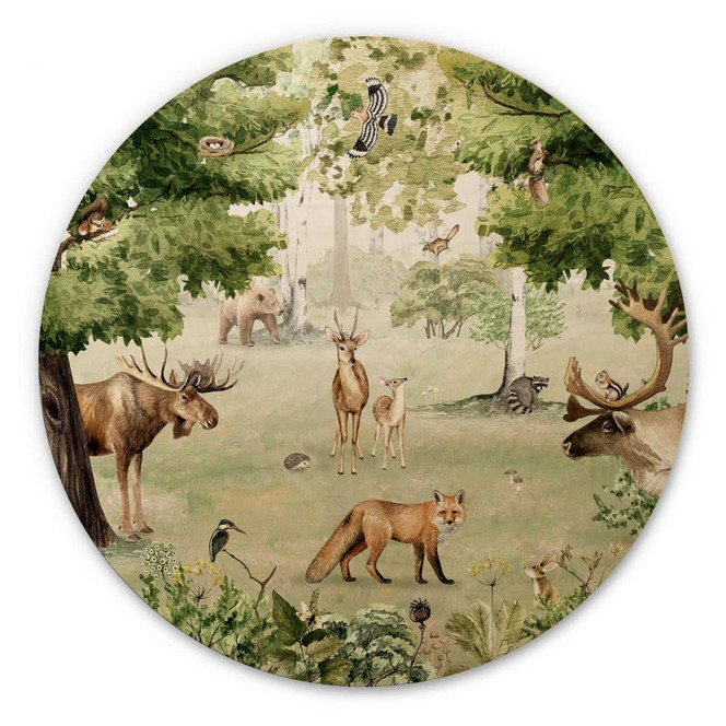Holzbild Kikki Belle - Waldwunder - Rund
