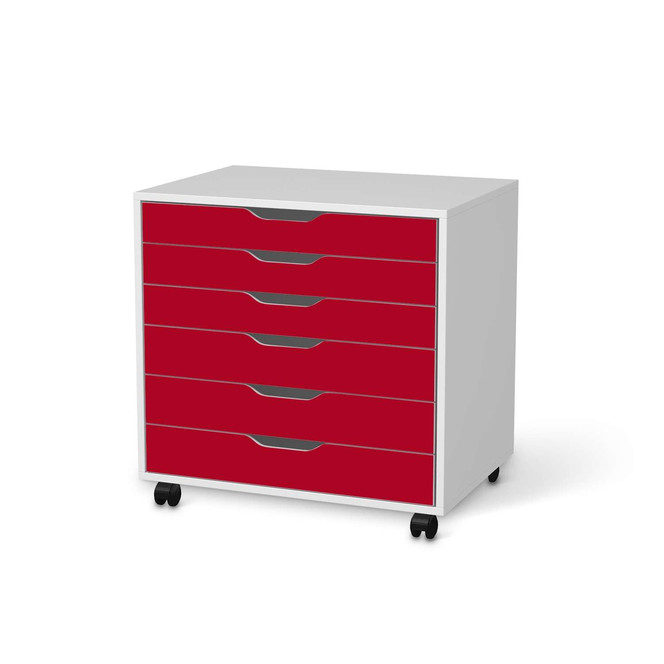 Möbelfolie IKEA Alex Rollcontainer 6 Schubladen - Rot Dark- Bild 1