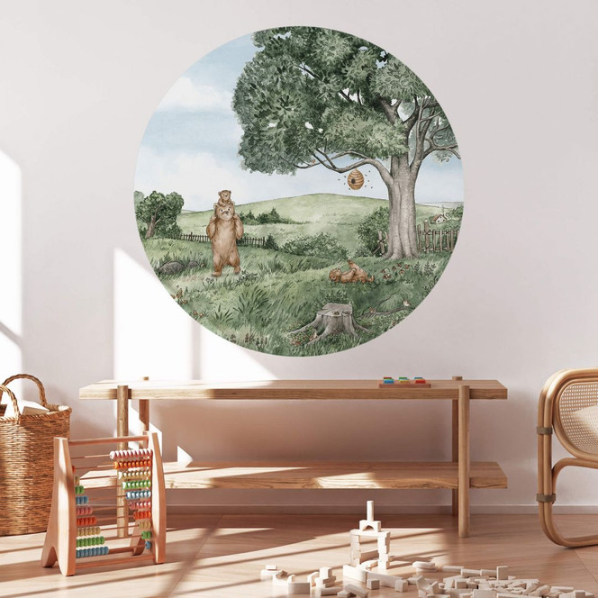 Wandtattoo Kikki Belle - Bären und Bienen - Rund