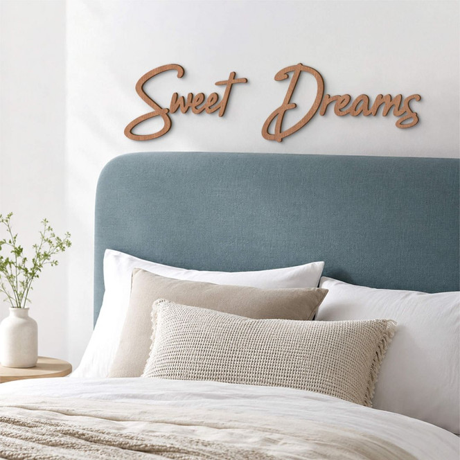 Holz-Deko 3D Schriftzug Sweet Dreams - Mahagoni