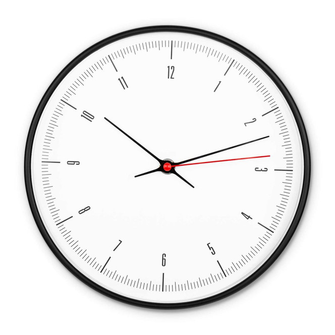 Klassische Wanduhr in Weiss-Schwarz-Optik Ø25cm - Bild 1