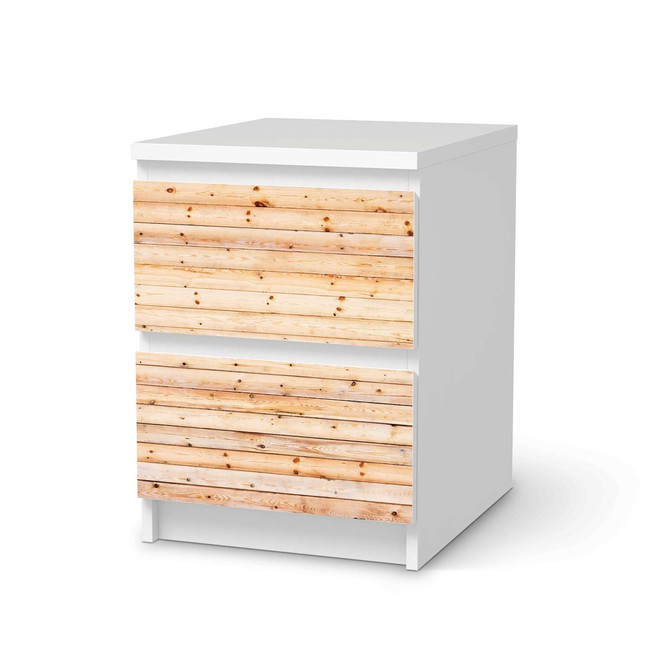 Möbelfolie IKEA Malm Kommode 2 Schubladen - Bright Planks- Bild 1