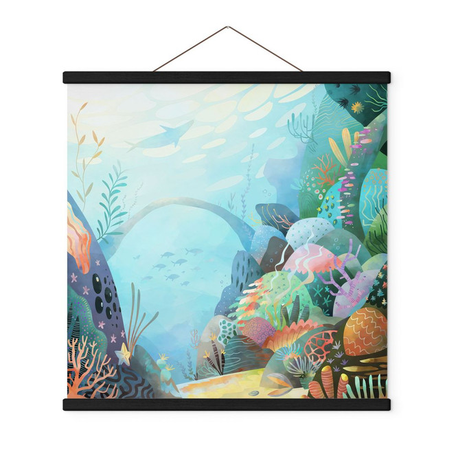 Stoffbild Korallenriff in blauer Lagune - DigitalArtsi