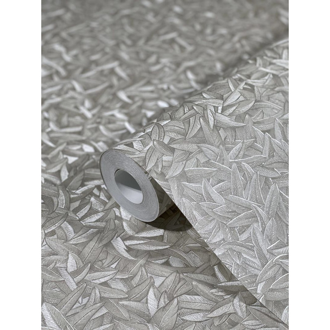 Vliestapete 3D-Optik, Blattmotiv Floral Klassisch in Creme 
