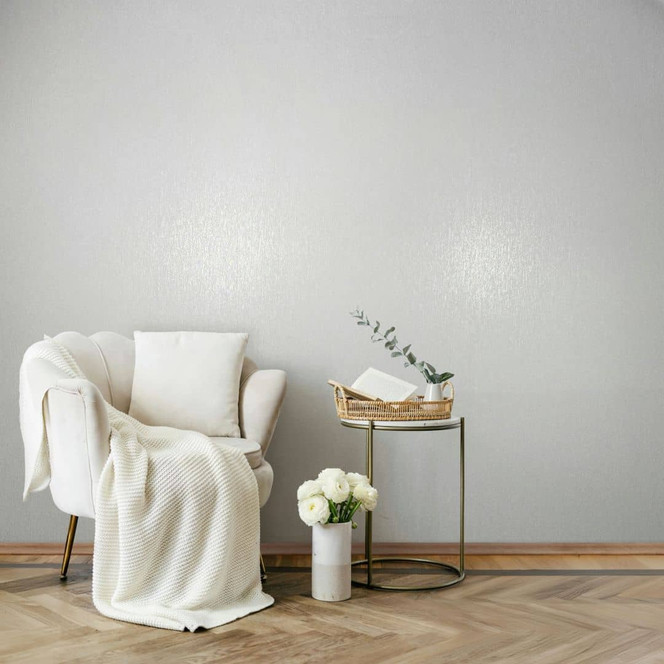 Vliestapete Uni, Textil Uni Klassisch in Weiss