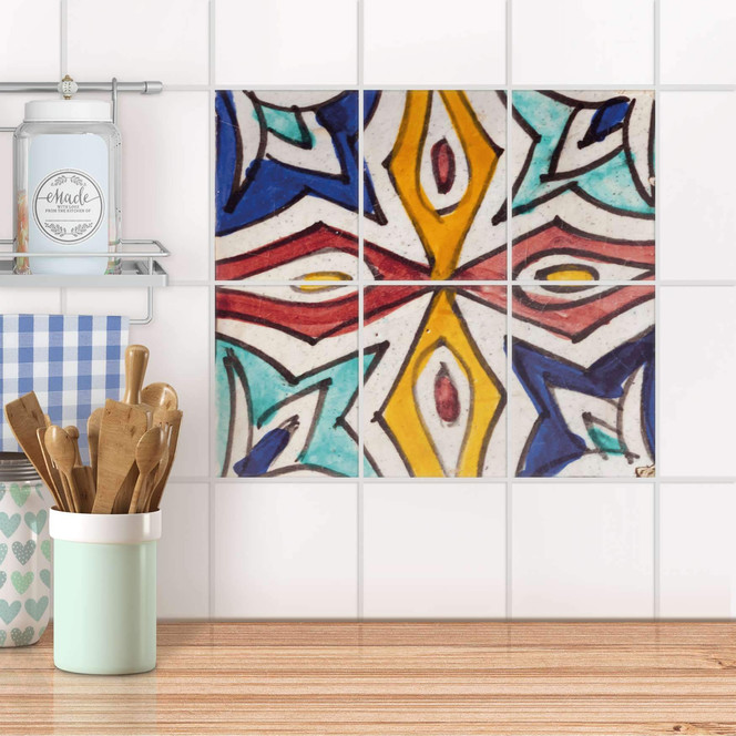 Fliesenaufkleber hoch - Spanish Tile 4 - 6er Set