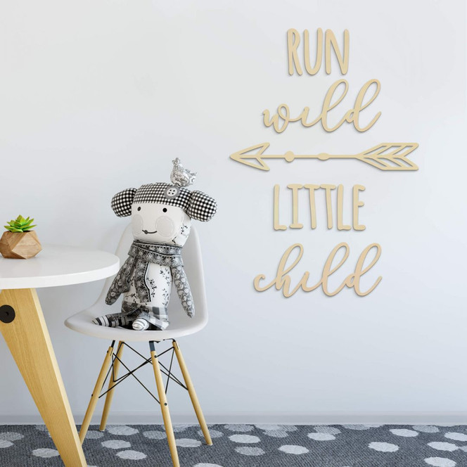 Holzkunst Pappel - Run wild little child