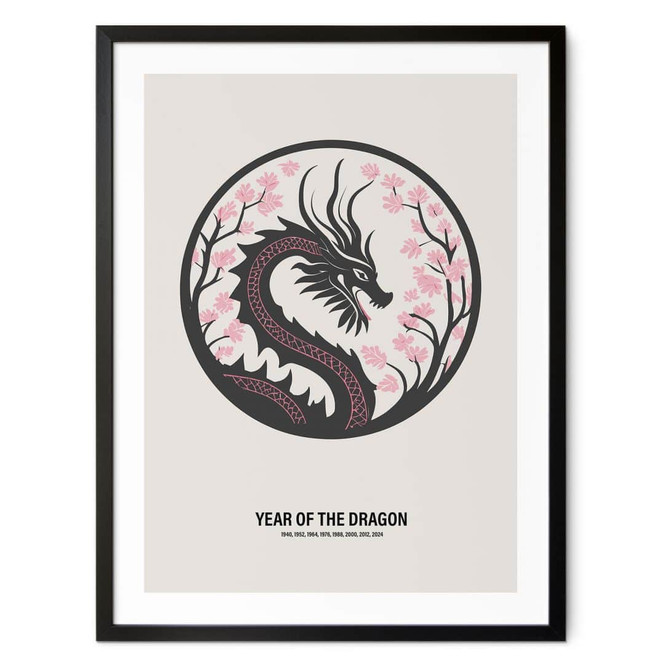 Poster Chinesisches Sternzeichen - Jahr des Drachen - Paperago