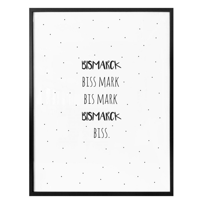 Poster Zungenbrecher - Bissmarck biss Mark