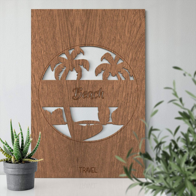 Dekobild Mahagoni - Travel Beach