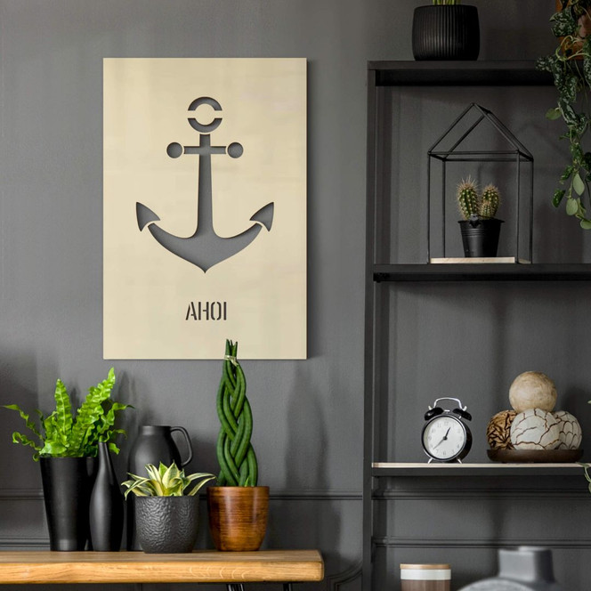 Dekobild Pappel - Ahoi mit Anker