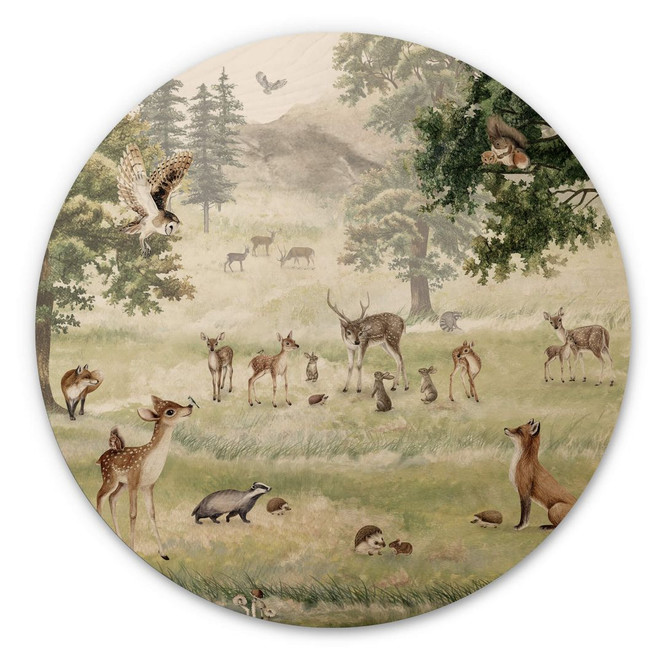 Holzbild Kikki Belle - Waldspass - Rund