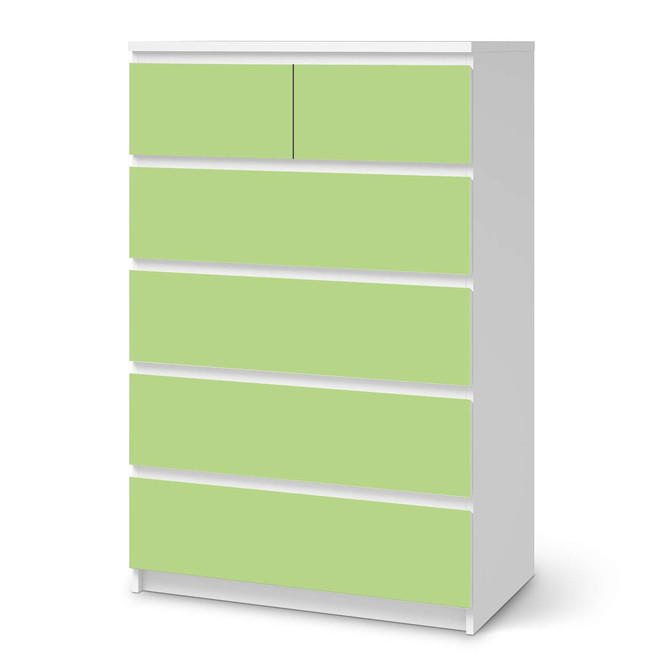 Möbel Klebefolie IKEA Malm Kommode 6 Schubladen (hoch) - Hellgrün Light- Bild 1
