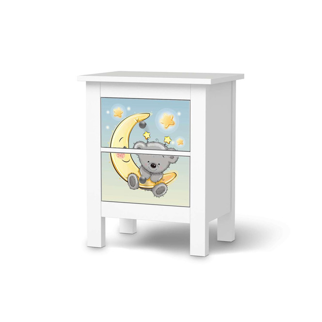 Möbelfolie IKEA Hemnes Kommode 2 Schubladen - Teddy und Mond- Bild 1