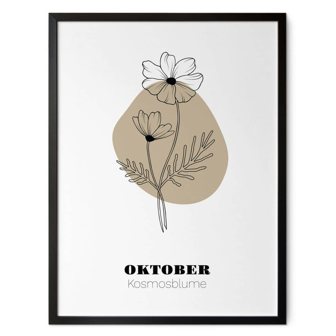 Personalisierbares Poster Monatsblume Oktober