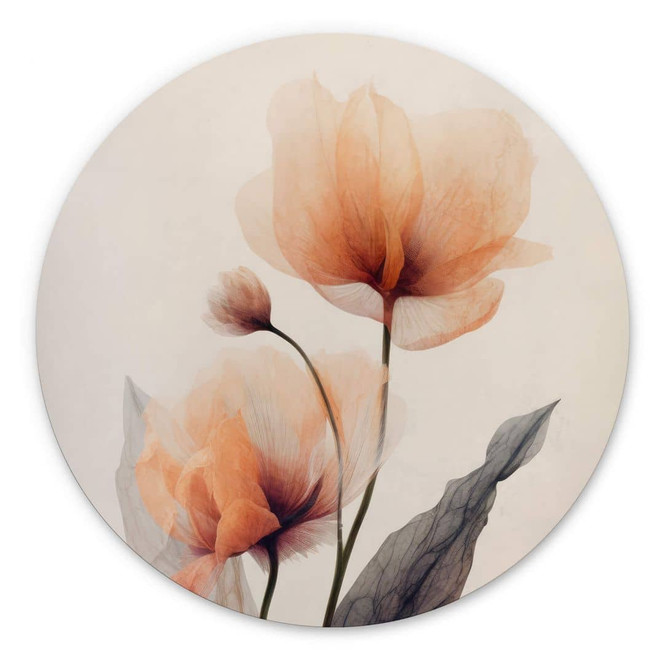 Wandbild Zarte Blüten - Alu-Dibond Rund - Treechild