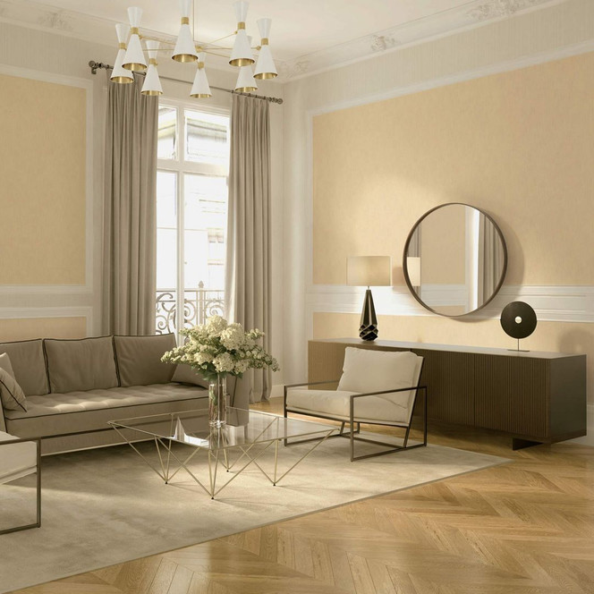 Architects Paper Textiltapete Metallic Silk Unitapete einfarbig creme