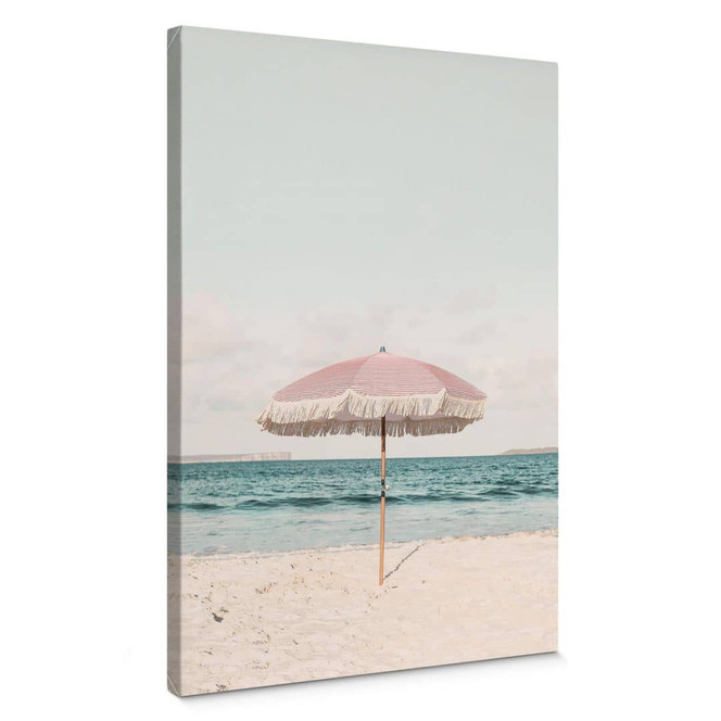 Leinwandbild Sisi & Seb - Pinker Sonnenschirm