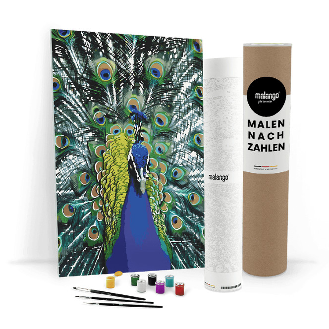 Malen nach Zahlen Leinwandbild - Pfau Philippe