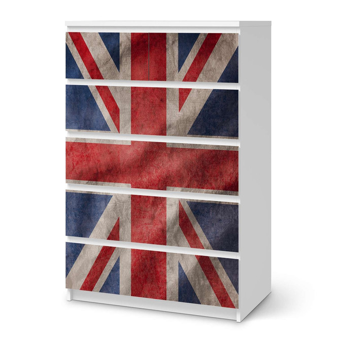 Möbel Klebefolie IKEA Malm Kommode 6 Schubladen (hoch) - Union Jack- Bild 1