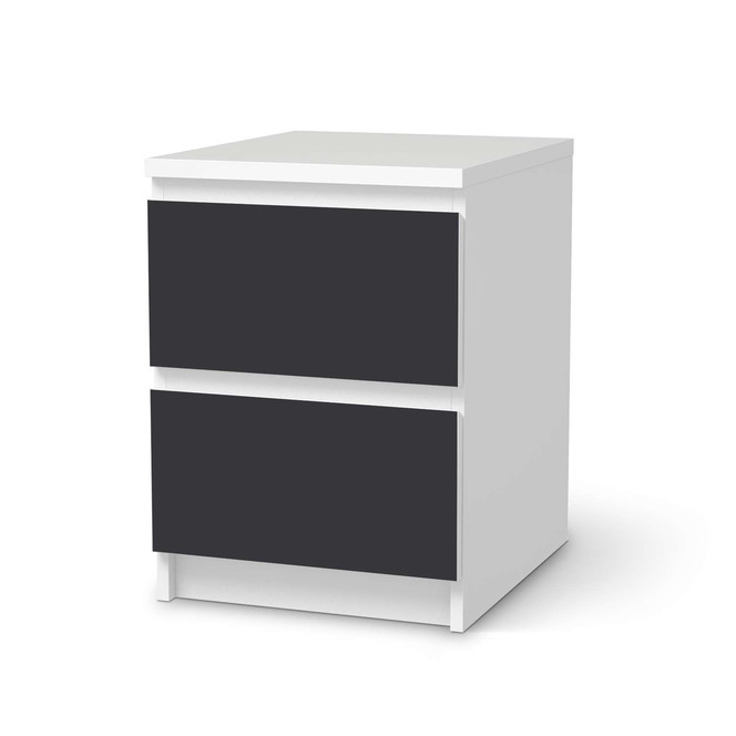 Möbelfolie IKEA Malm Kommode 2 Schubladen - Grau Dark- Bild 1
