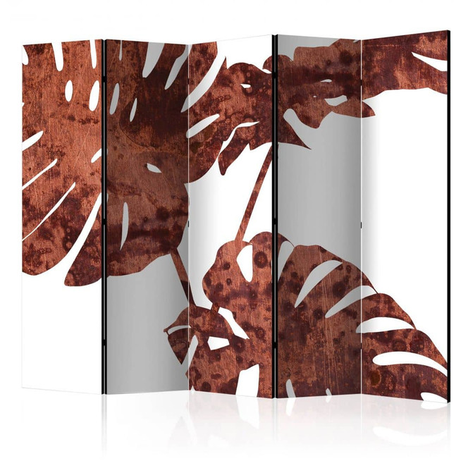 Paravent, Raumteiler freistehend, Trennwand - Gewürzmonstera, 5-teilig - 225 x 172 cm