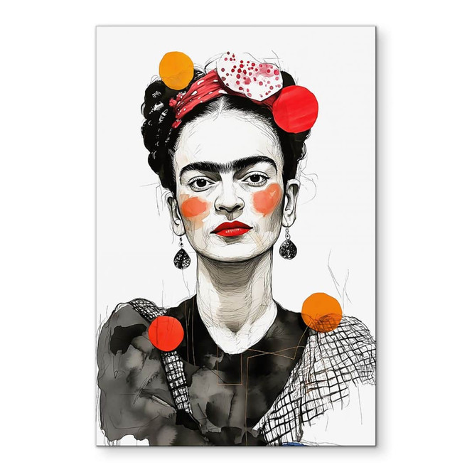 Wandbild Frida Kahlo Pop-Art Porträt - Jaszke - Alu-Dibond