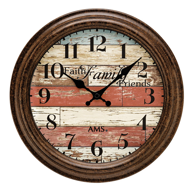 Wanduhr Kunststoffgehäuse, Braun antik