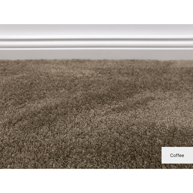 Yuki Velours Teppichboden Meterware in Coffee