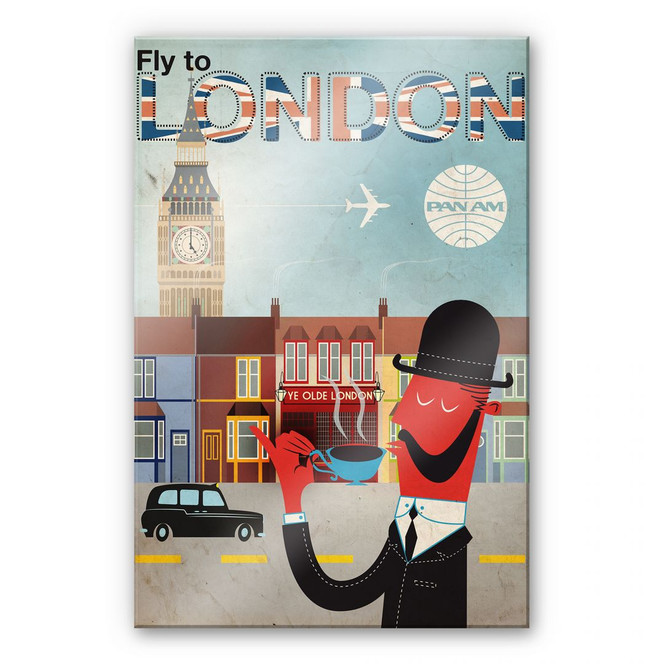 Acrylglasbild PAN AM - Fly to London