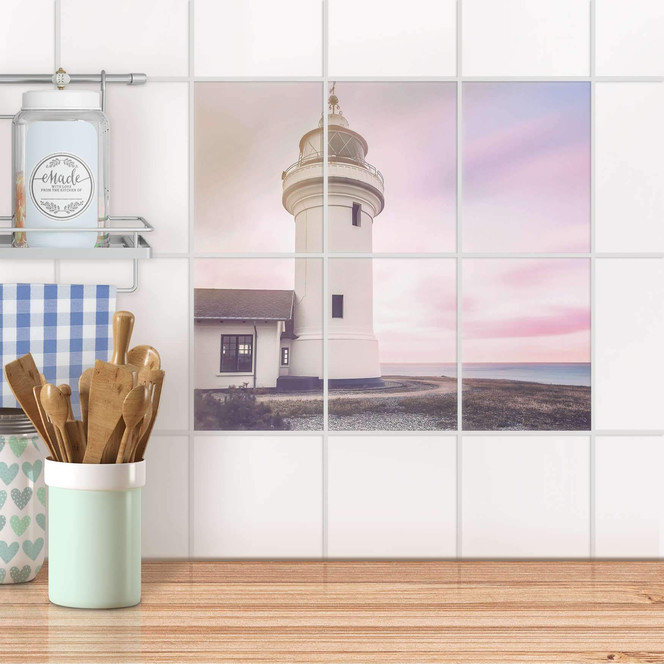 Fliesenaufkleber hoch - Lighthouse - 6er Set
