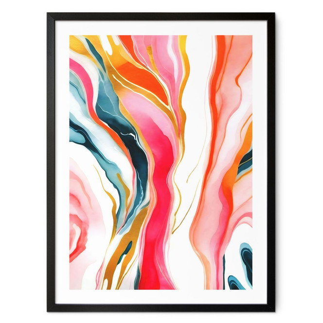 Poster Bunte Marmorierung abstrakt - Gokhale