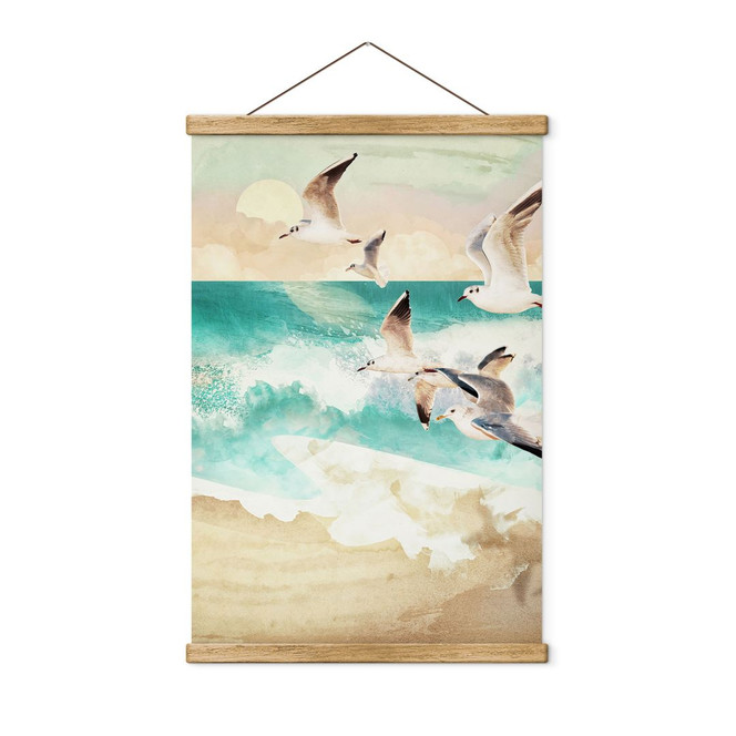 Stoffbild Möwen am Strand - SpaceFrog Designs